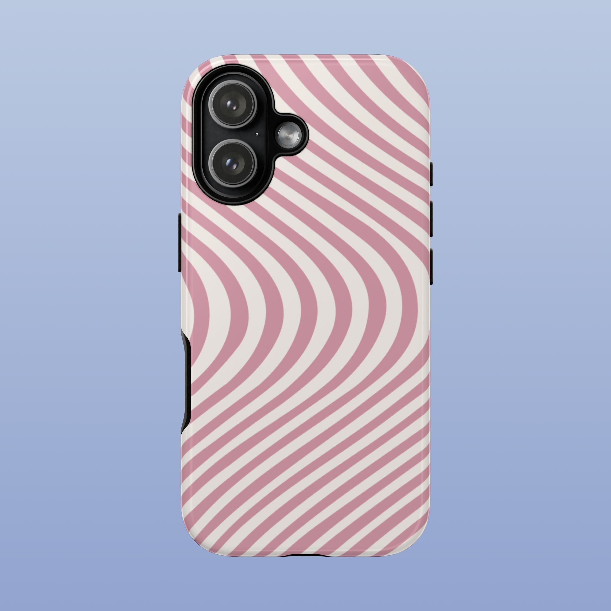 Wavy Lines - Glossy iPhone Case - Soft Pink - Abstract Minimal