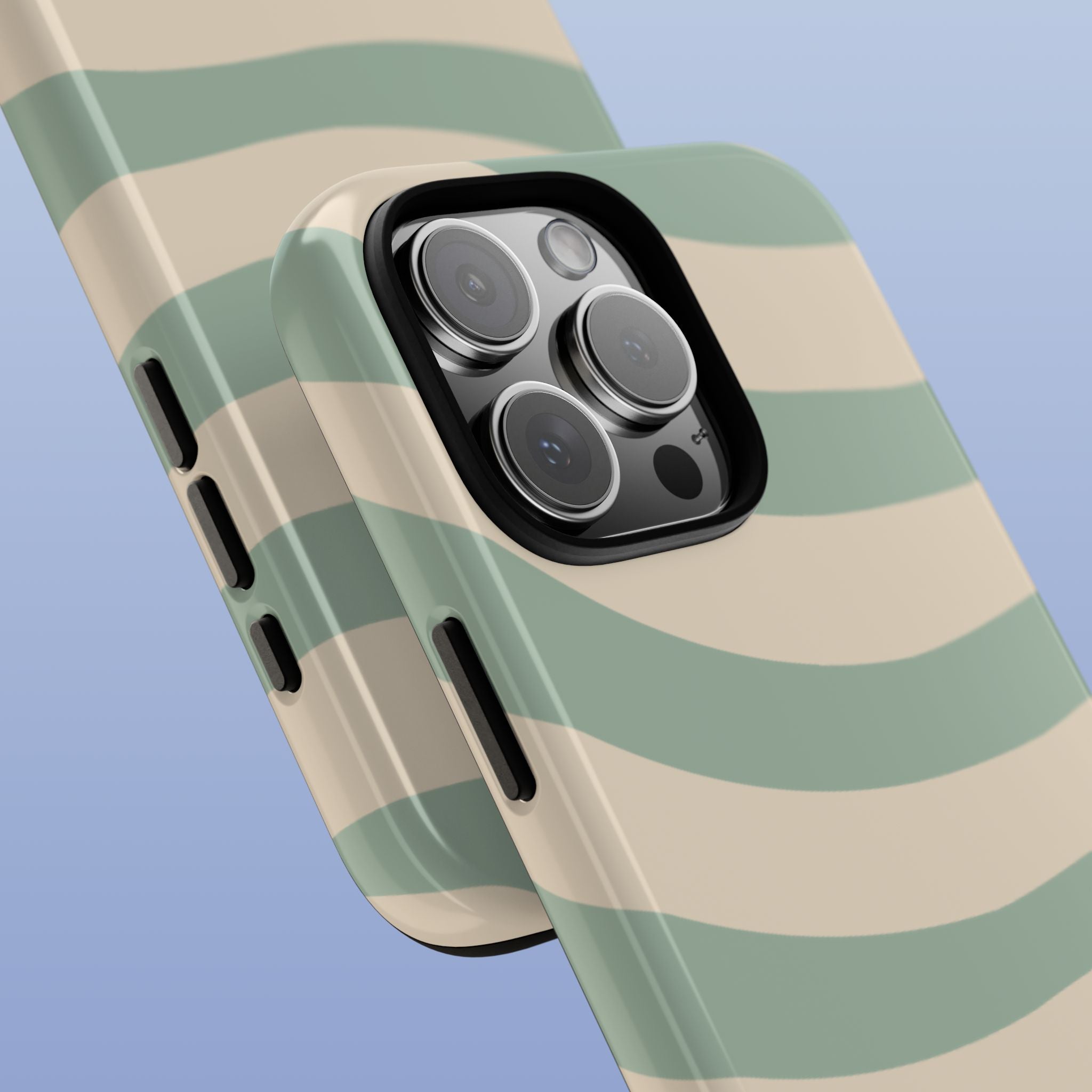 Wavy Lines - Glossy iPhone Case - Soft Sage - Abstract Minimal