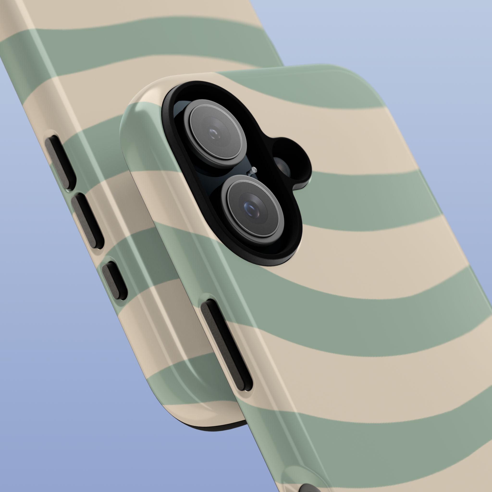 Wavy Lines - Glossy iPhone Case - Soft Sage - Abstract Minimal