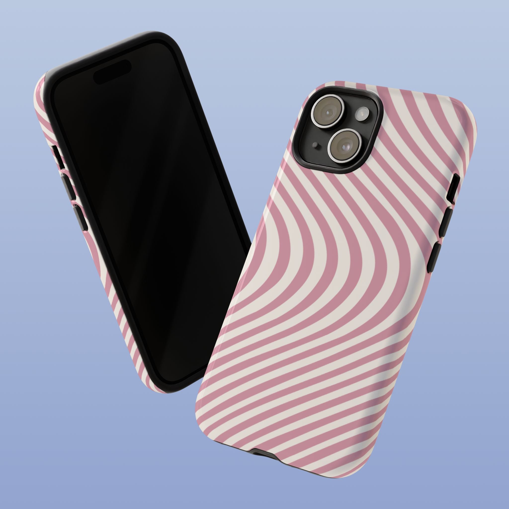 Wavy Lines - Glossy iPhone Case - Soft Pink - Abstract Minimal