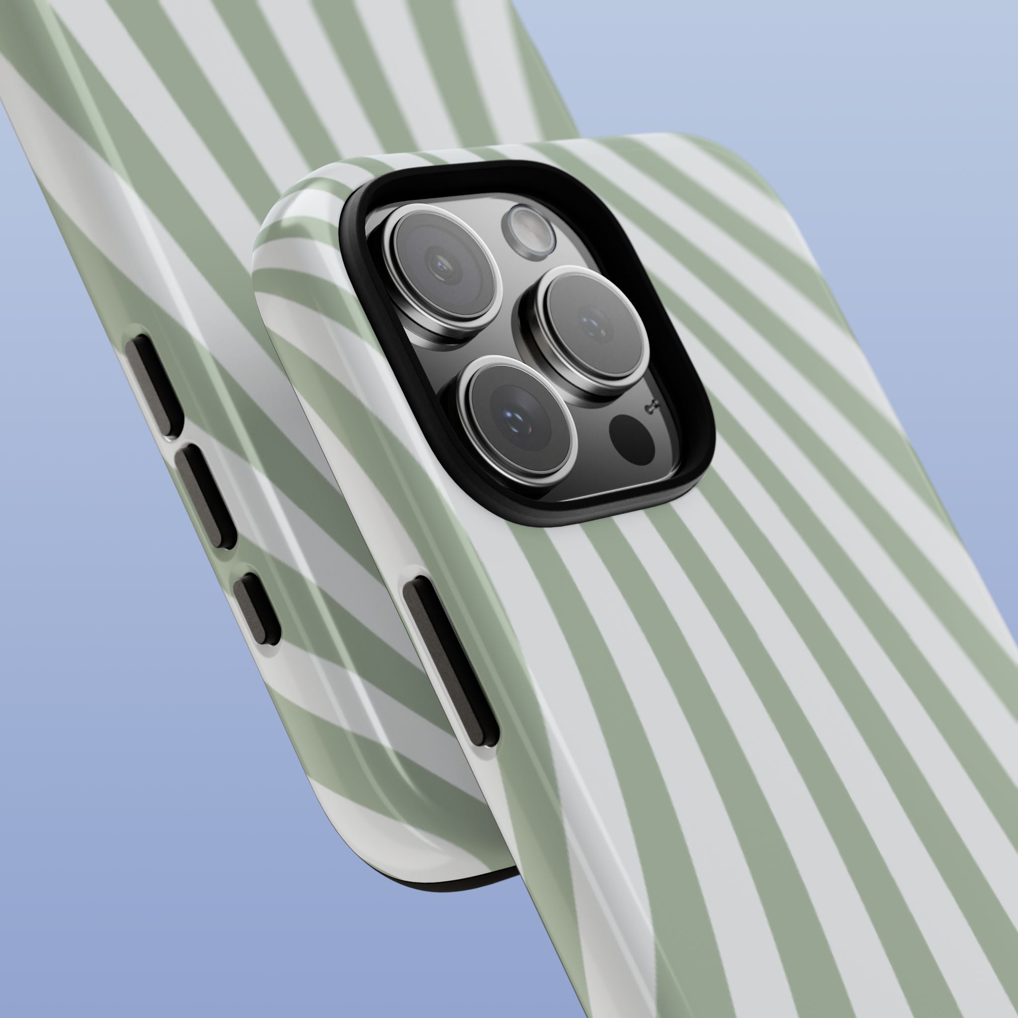 Wavy Lines - Glossy iPhone Case - Soft Green Flow - Abstract Minimal