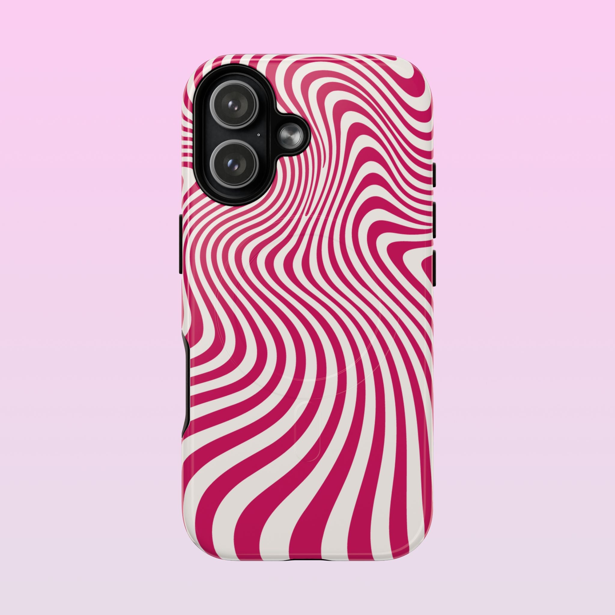 Wavy Lines - MagSafe Tough iPhone Case - Blush Pink - Abstract Minimal