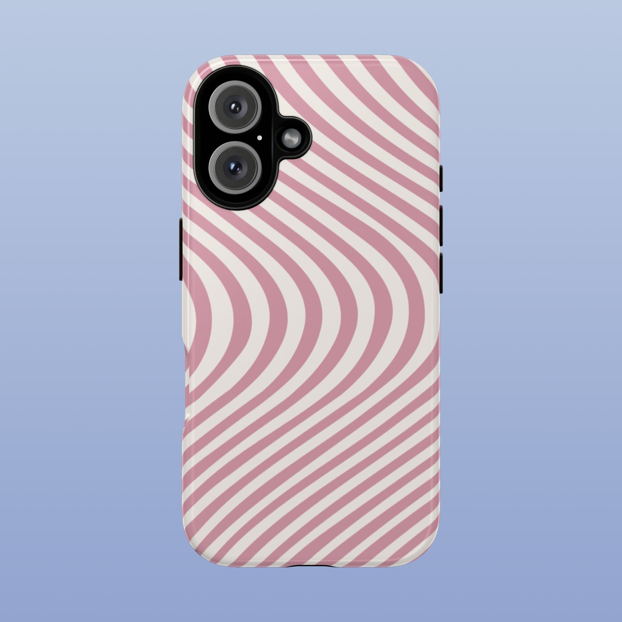 Wavy Lines - Glossy iPhone Case - Soft Pink - Abstract Minimal