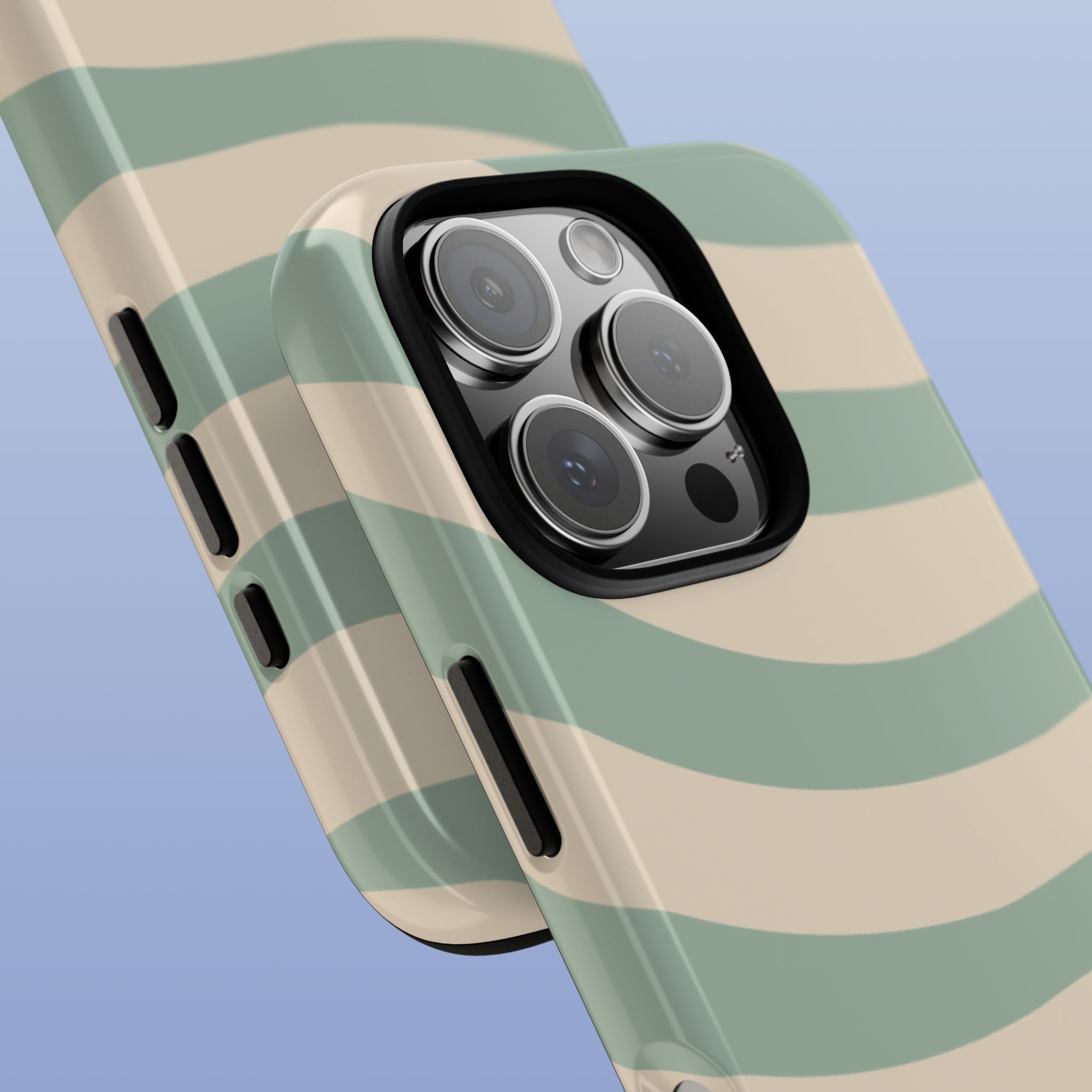 Wavy Lines - Glossy iPhone Case - Soft Sage - Abstract Minimal