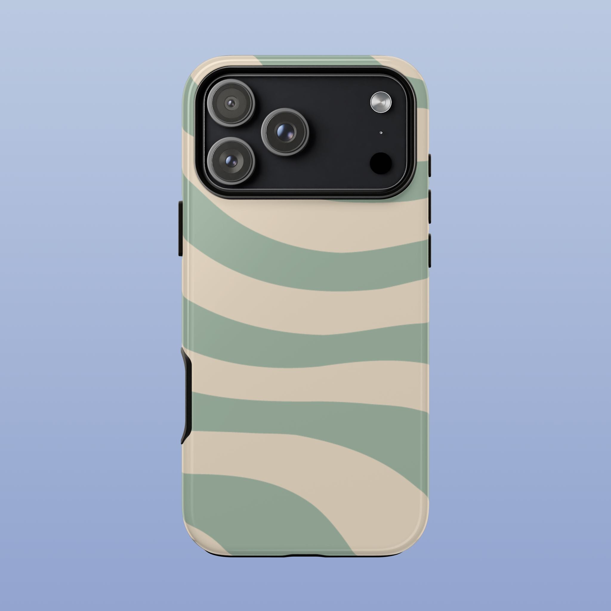 Wavy Lines - Glossy iPhone Case - Soft Sage - Abstract Minimal