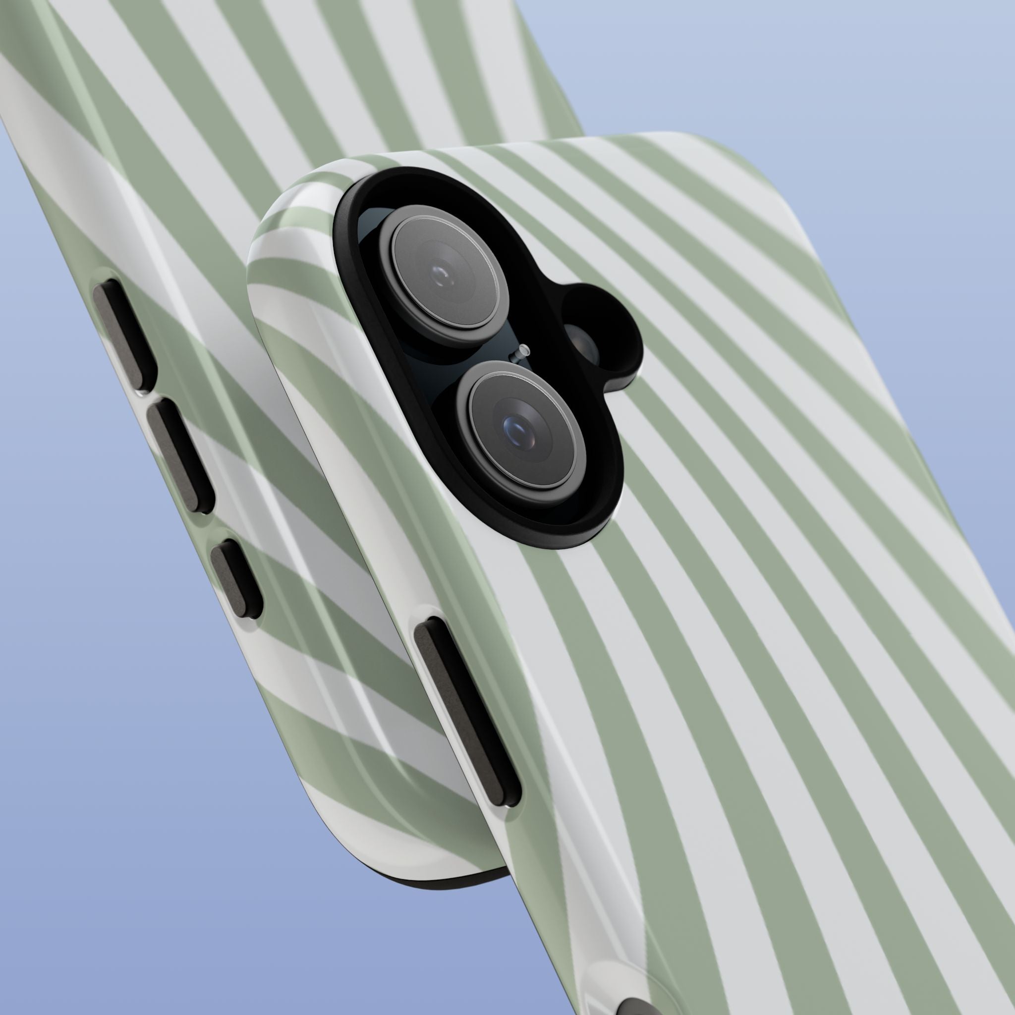 Wavy Lines - Glossy iPhone Case - Soft Green Flow - Abstract Minimal