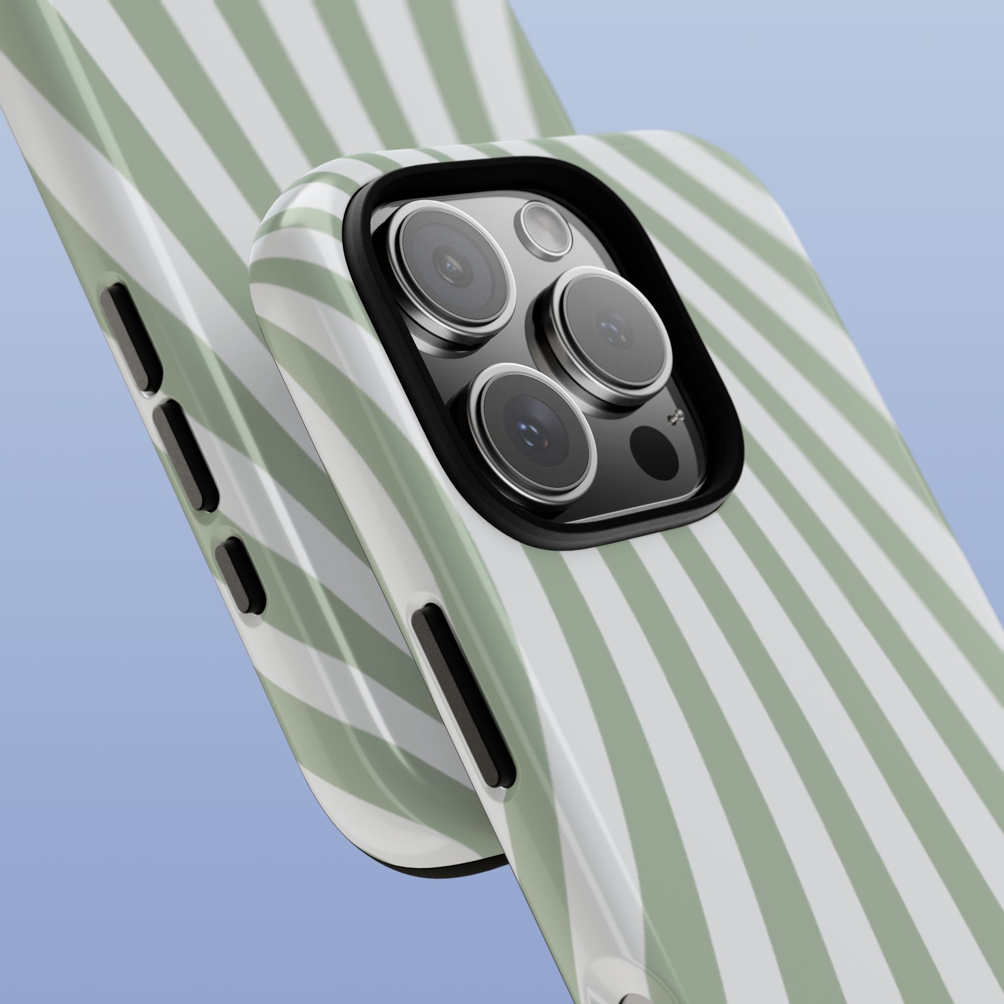 Wavy Lines - Glossy iPhone Case - Soft Green Flow - Abstract Minimal