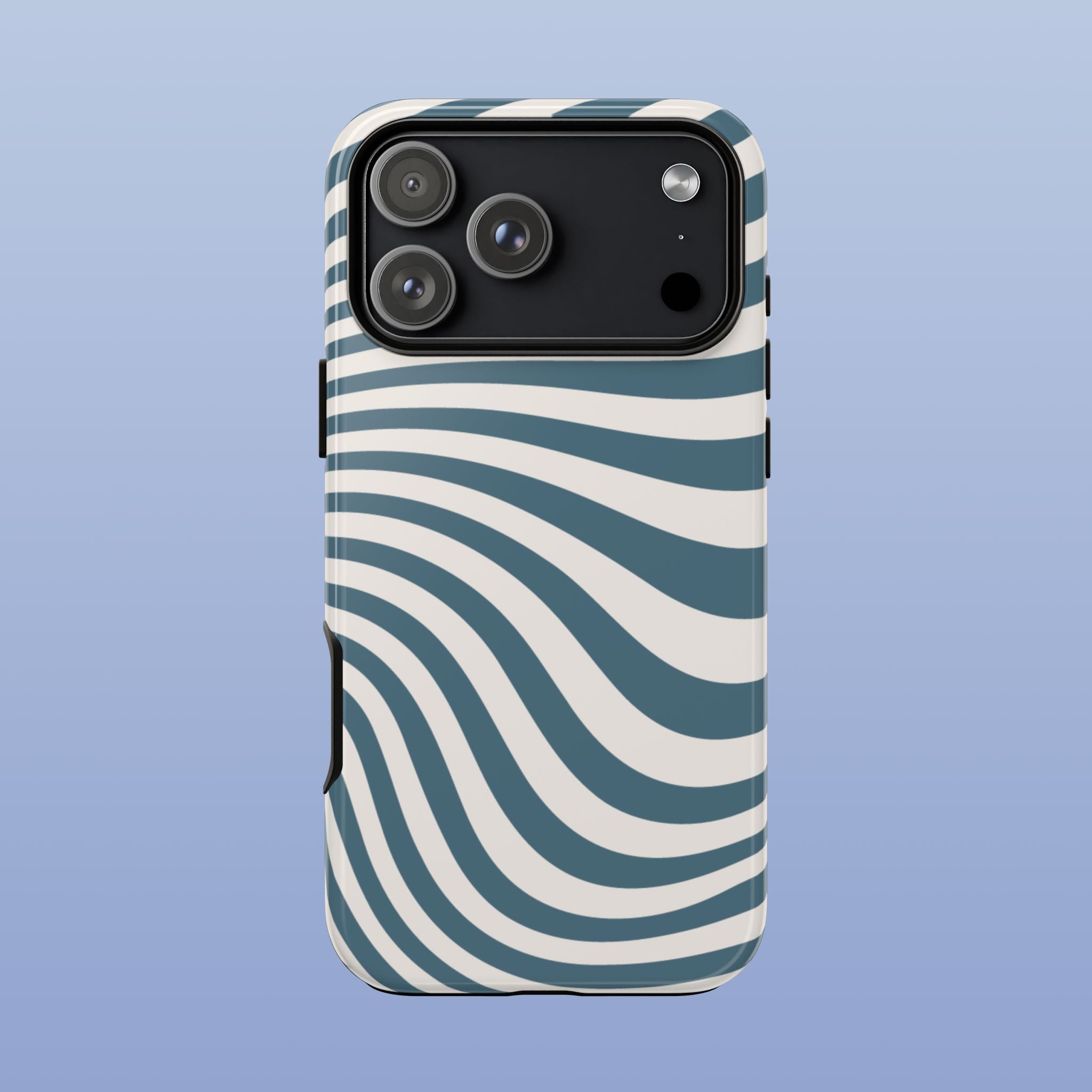 Wavy Lines - Glossy iPhone Case - Soft Blue - Organic Flow - Abstract Minimal