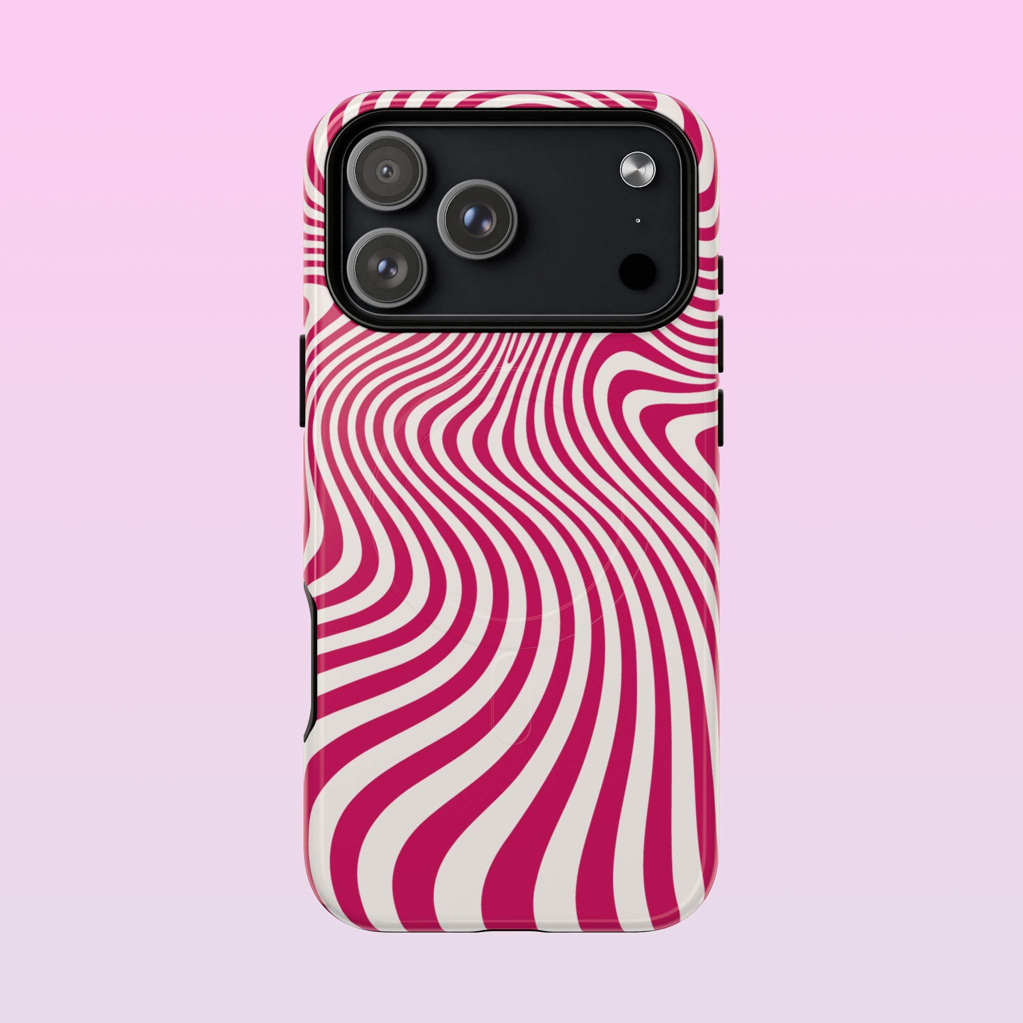 Wavy Lines - MagSafe Tough iPhone Case - Blush Pink - Abstract Minimal