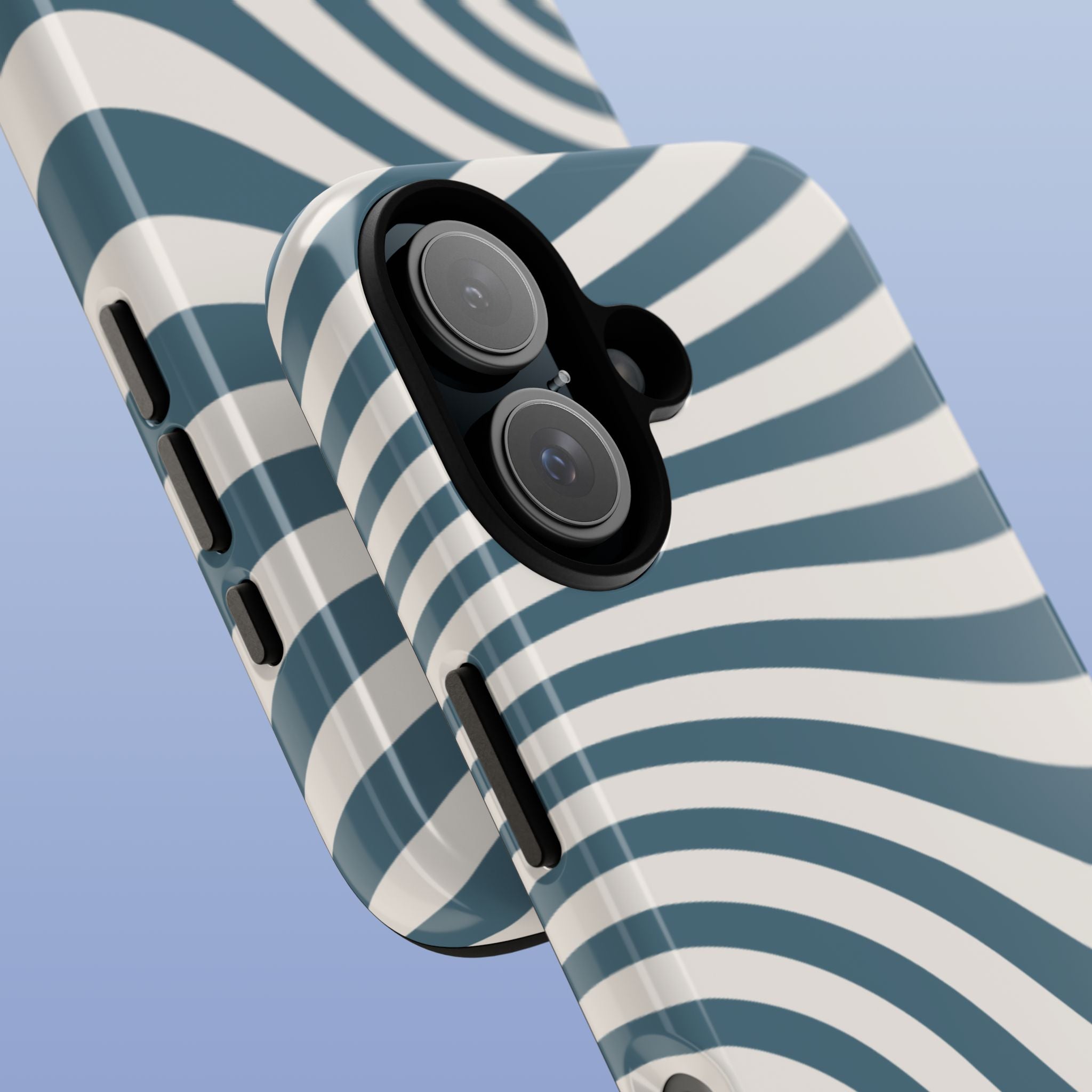 Wavy Lines - Glossy iPhone Case - Soft Blue - Organic Flow - Abstract Minimal