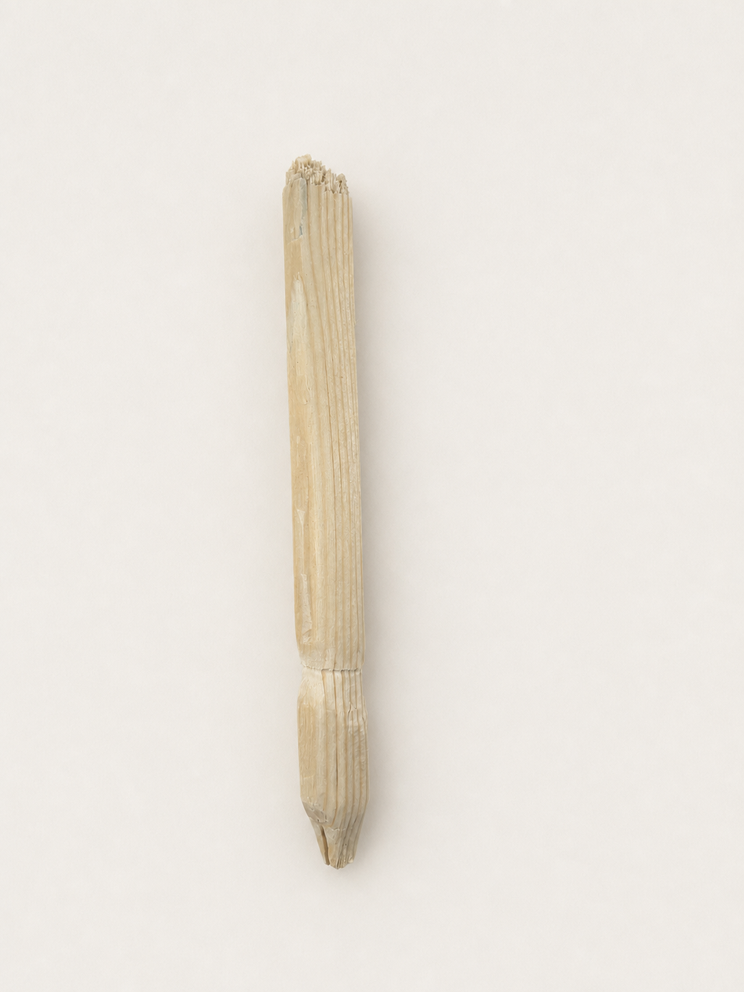 Rough wooden handle experiment stopped during oblique pen holder development