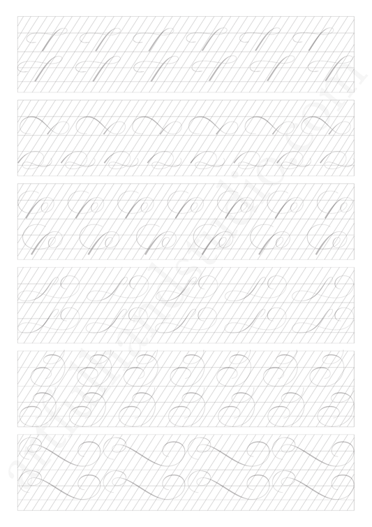 Free Copperplate Flourishes Practice Sheet full printable A4 page