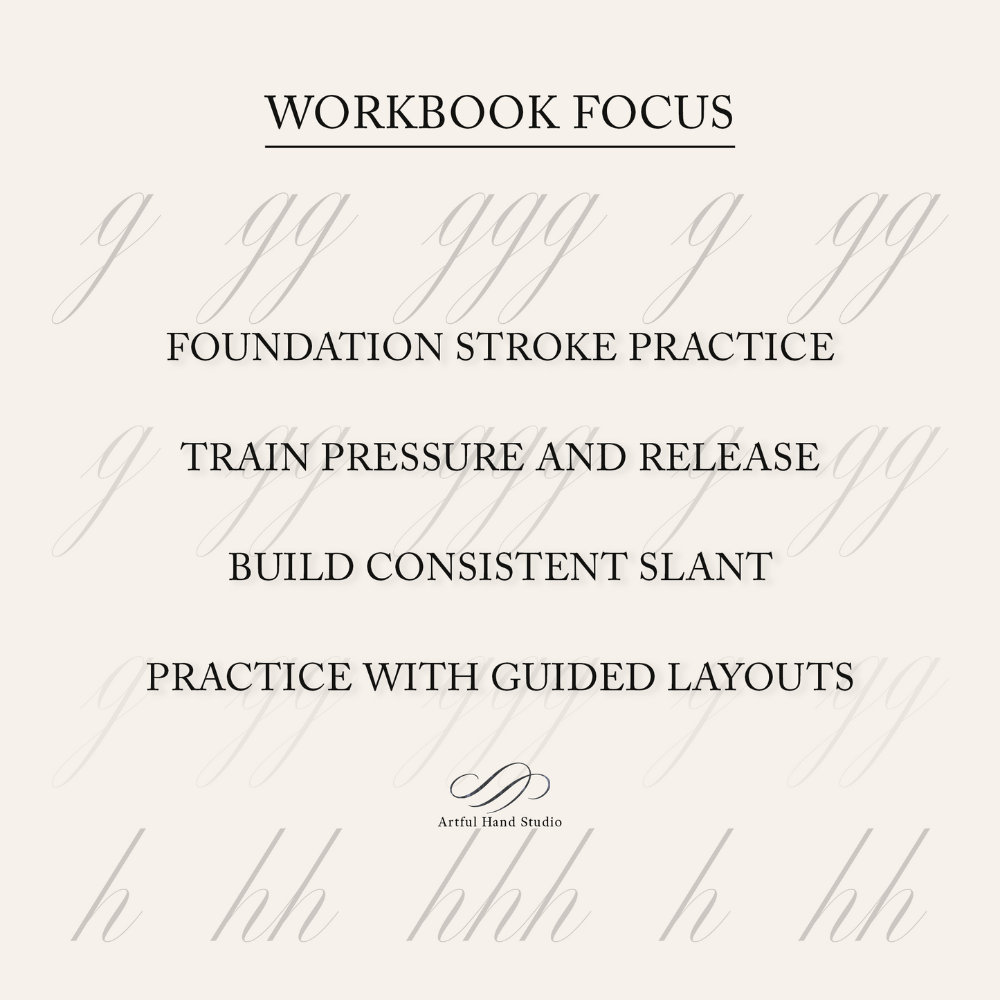 Basic Copperplate Strokes printable workbook workbook focus overview