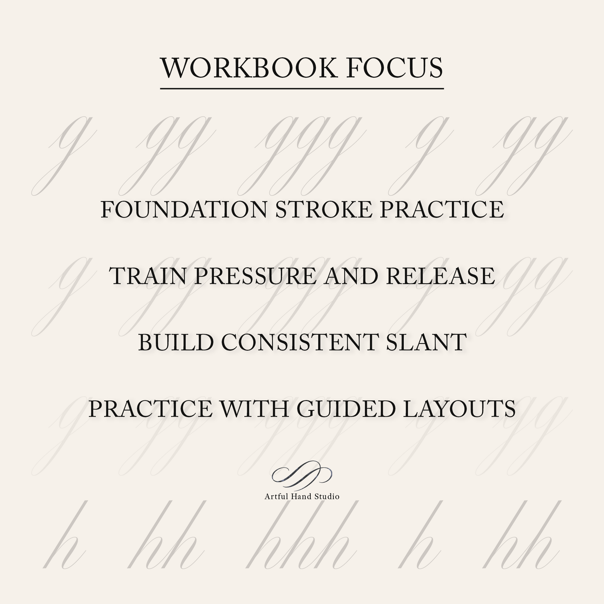Basic Copperplate Strokes printable workbook workbook focus overview