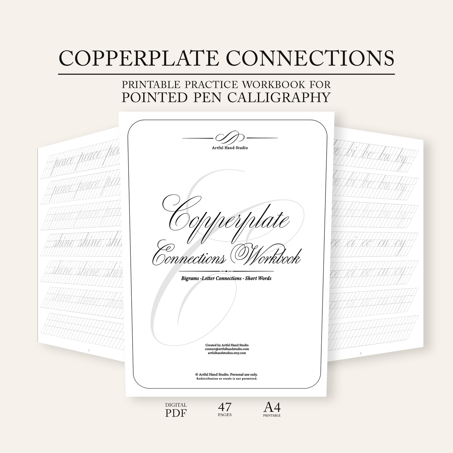 Copperplate connections bigrams and short words workbook cover image