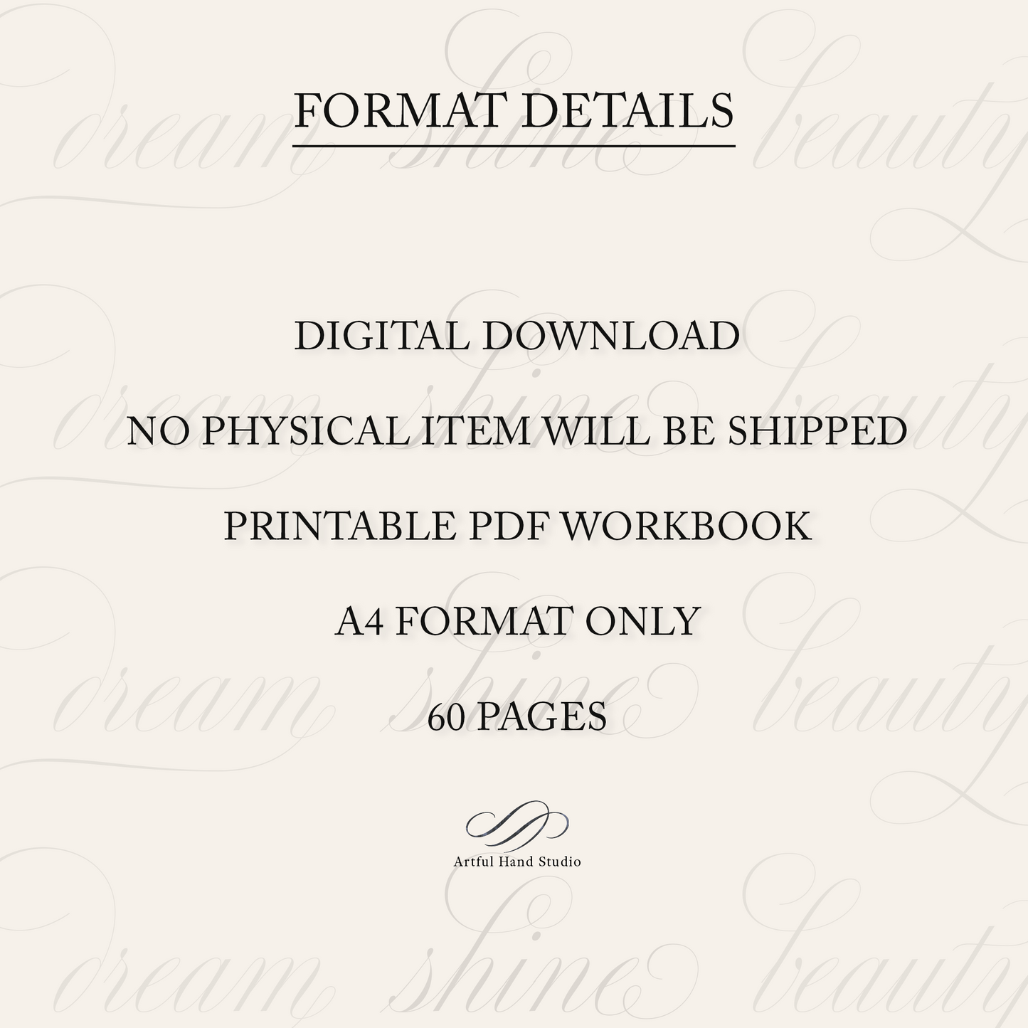 Copperplate flourishing loops swashes and decorative words workbook format details