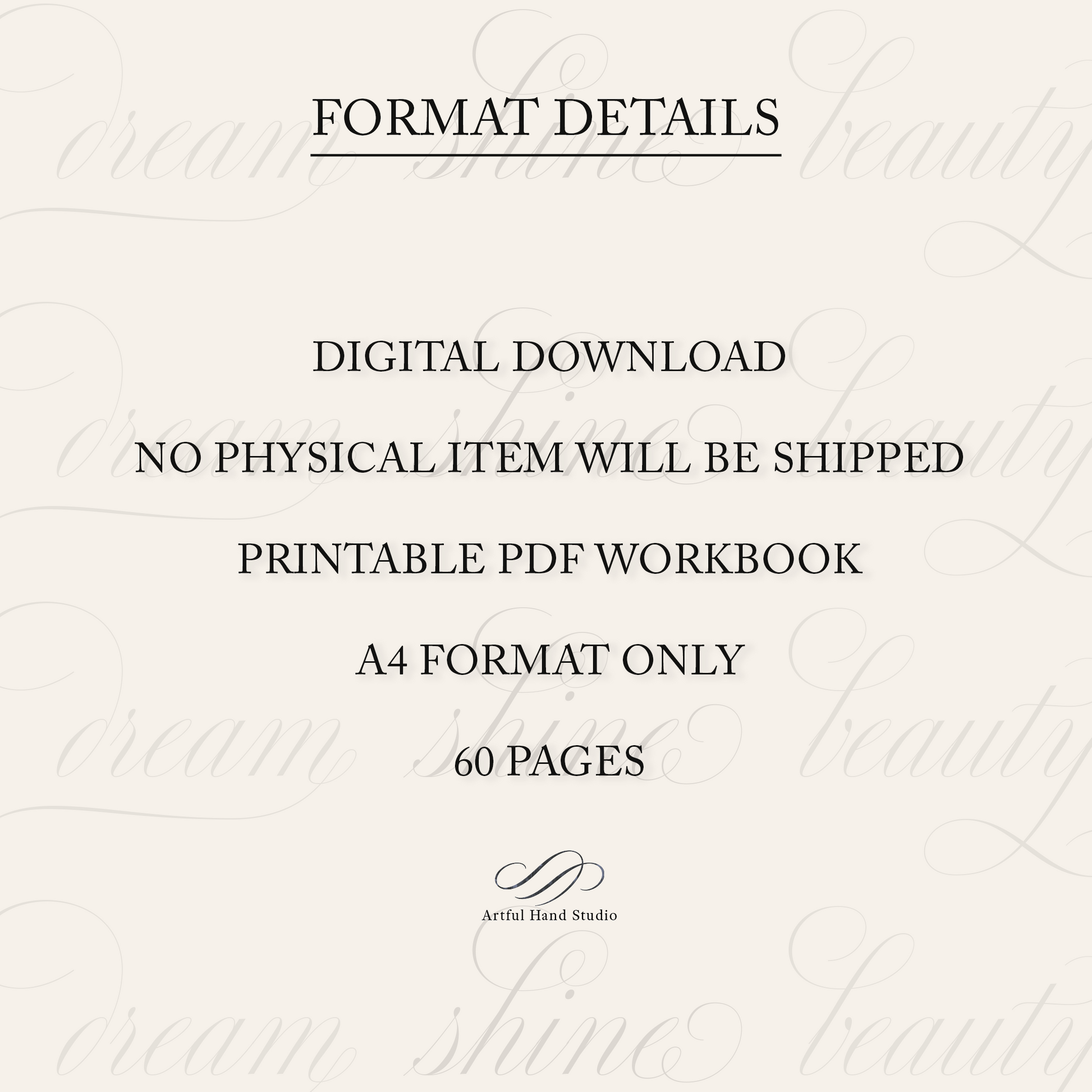 Copperplate flourishing loops swashes and decorative words workbook format details