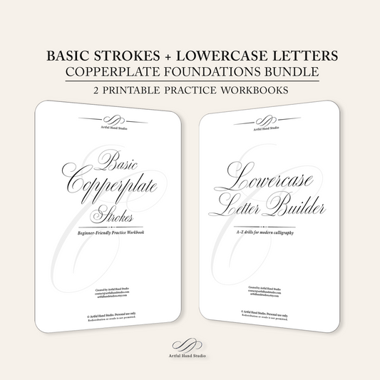 Copperplate Foundations bundle with two printable PDF workbooks
