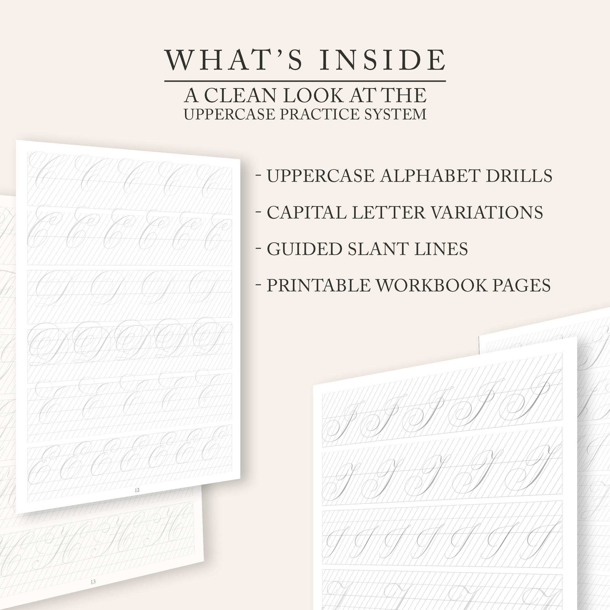 Copperplate uppercase capitals and variations workbook what is inside overview