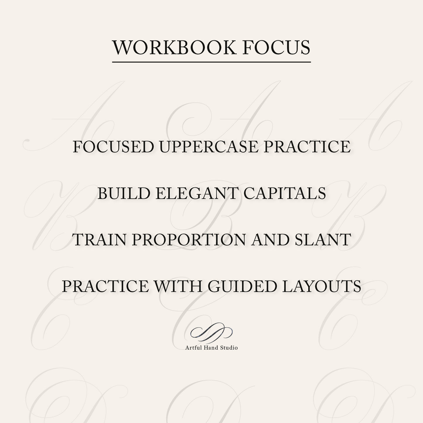 Copperplate uppercase capitals and variations workbook workbook focus overview