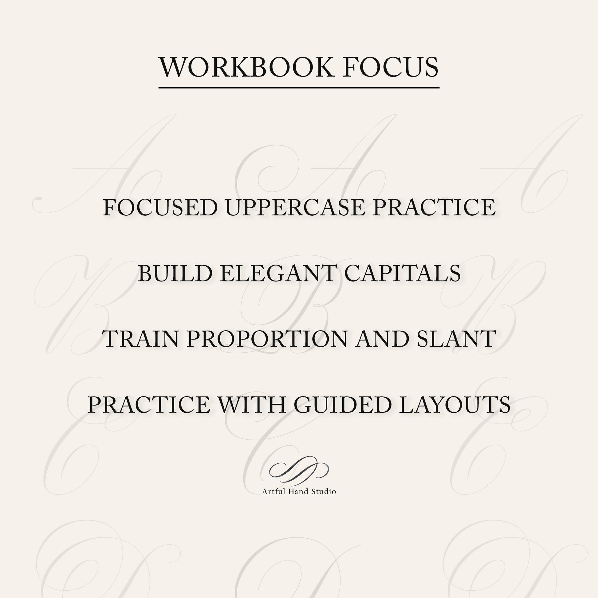 Copperplate uppercase capitals and variations workbook workbook focus overview