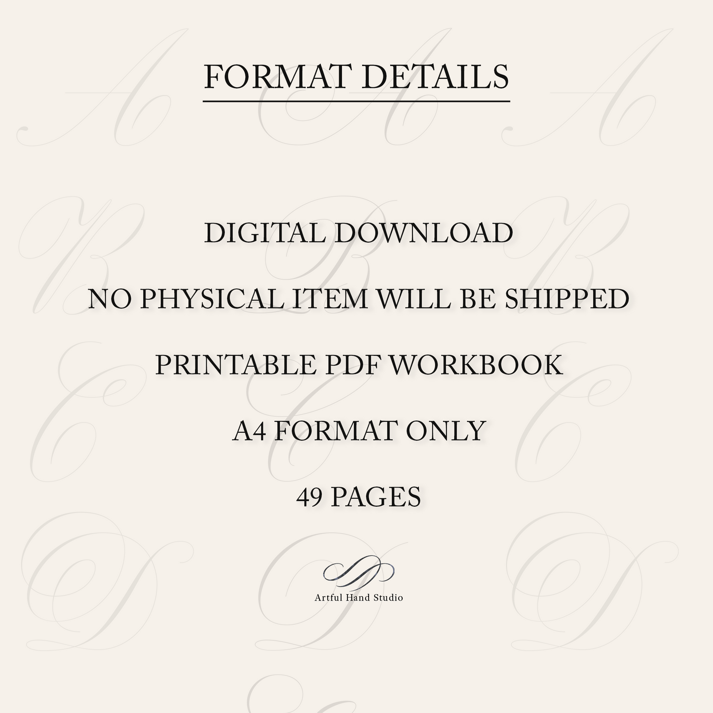 Copperplate uppercase capitals and variations workbook format details