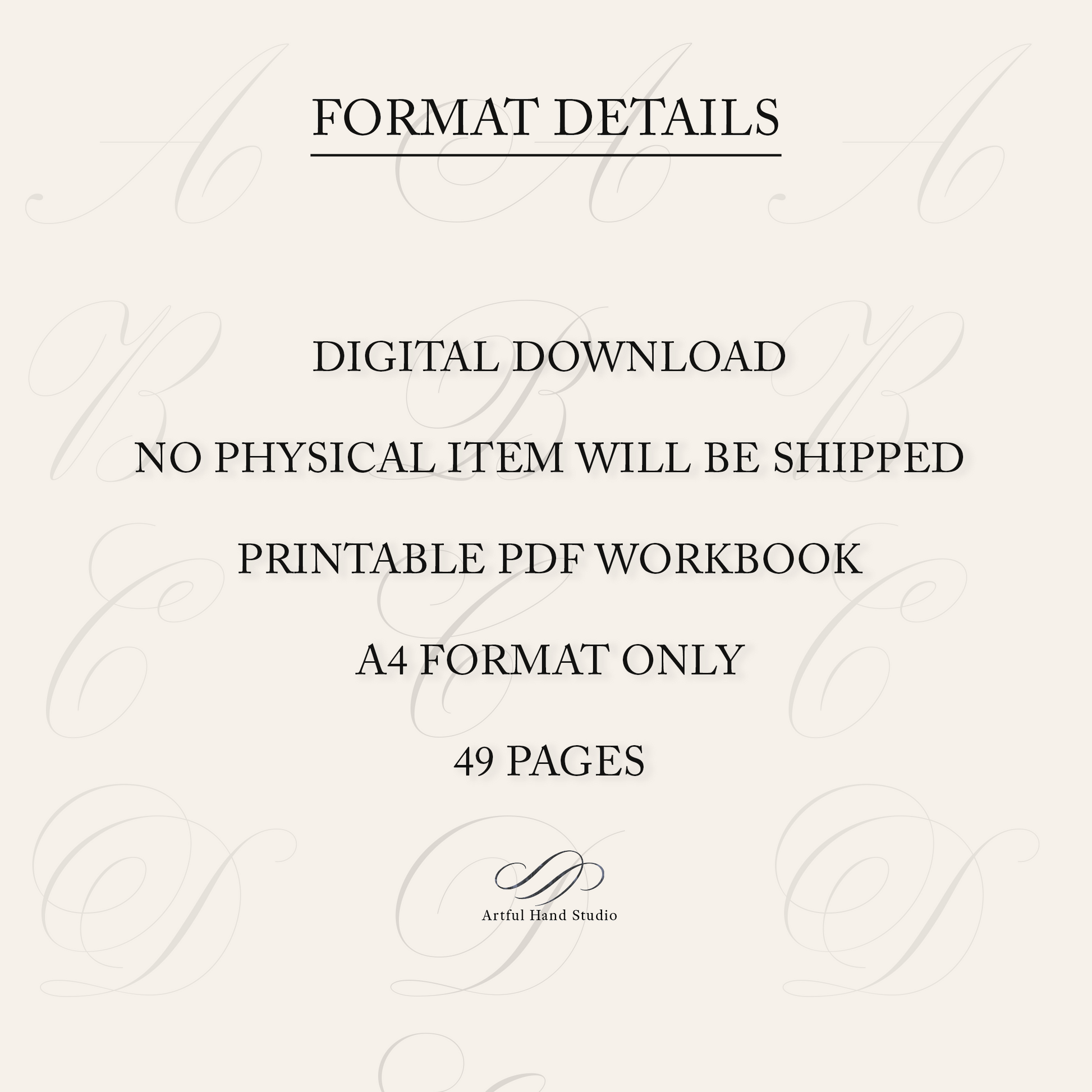 Copperplate uppercase capitals and variations workbook format details