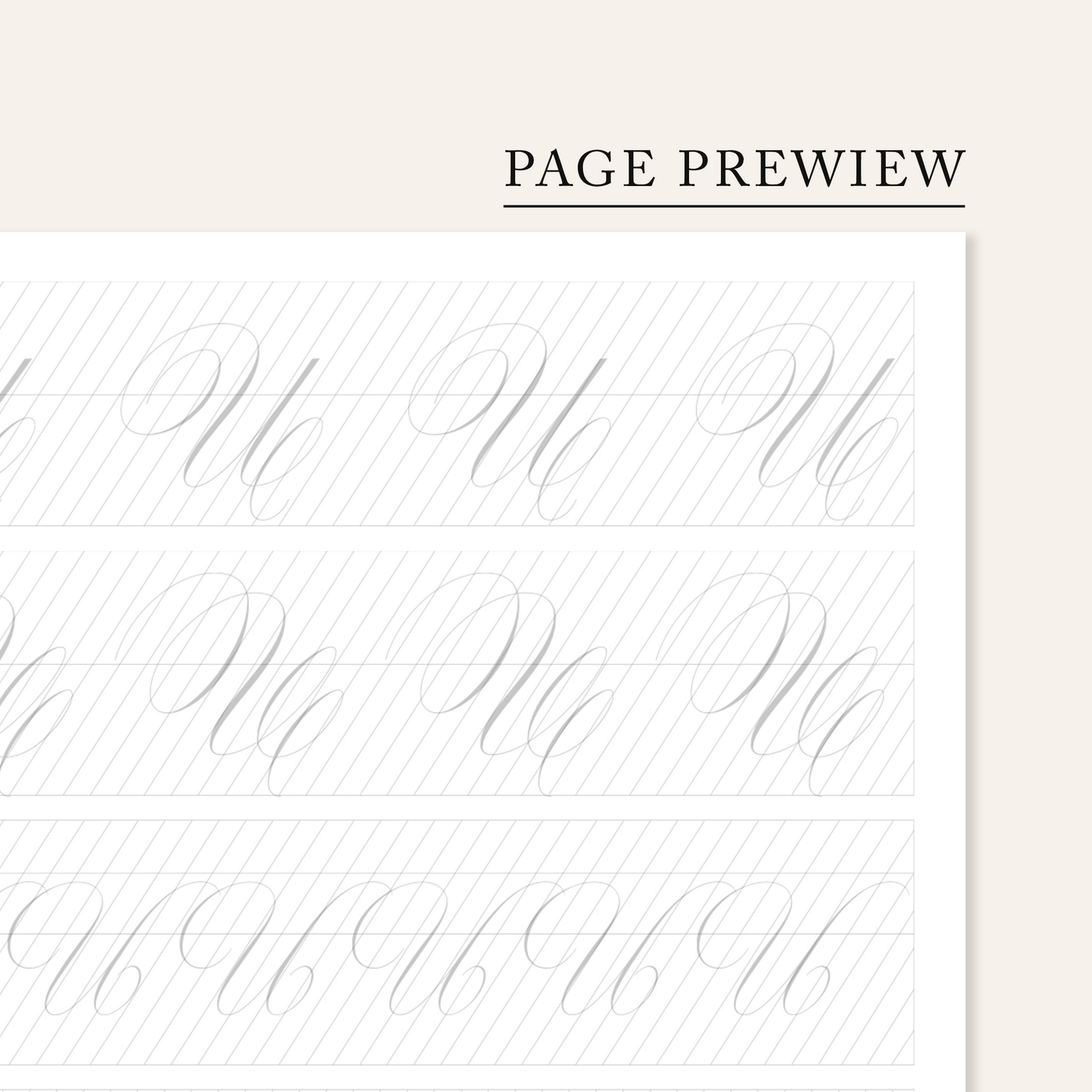 Copperplate uppercase capitals and variations workbook second page preview