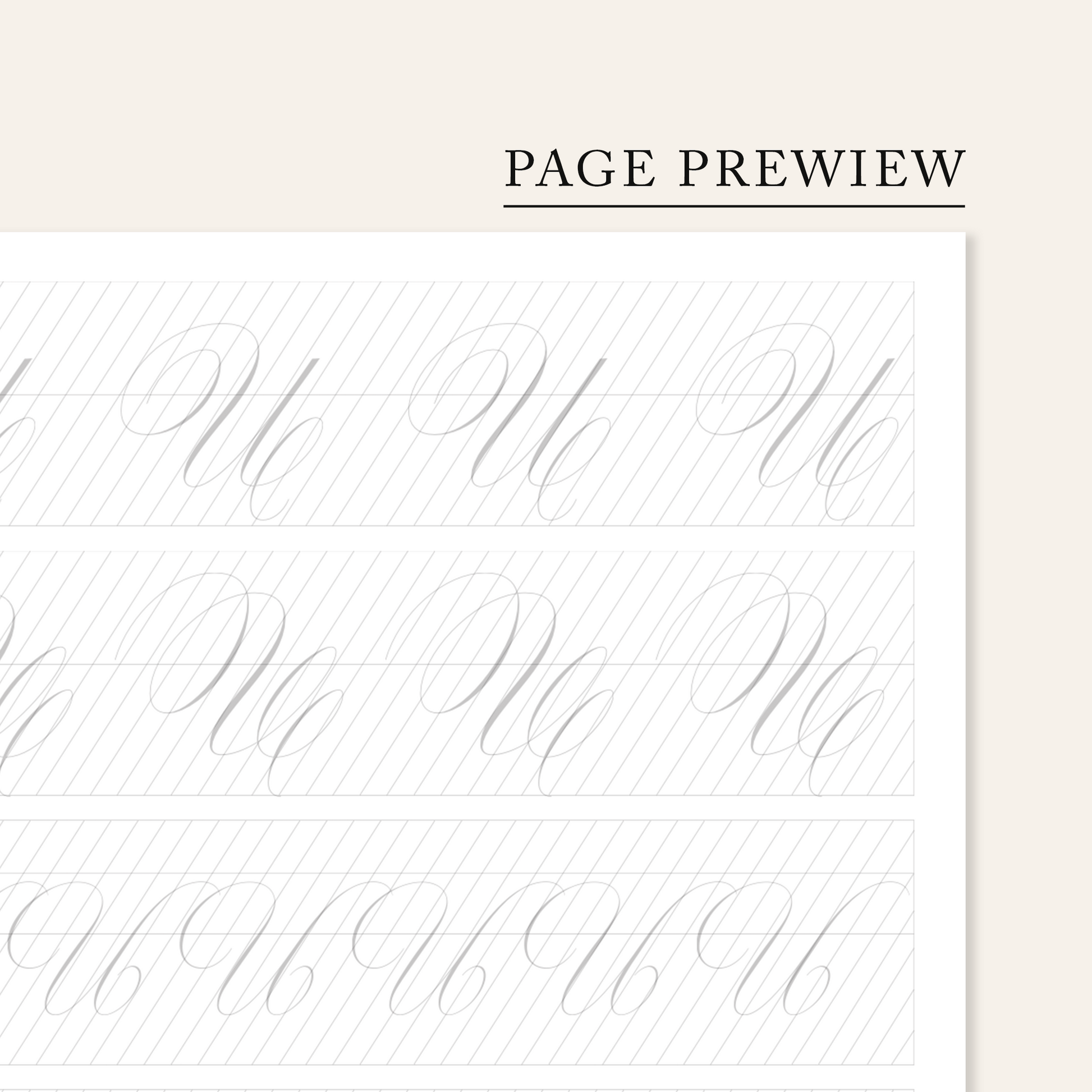 Copperplate uppercase capitals and variations workbook second page preview