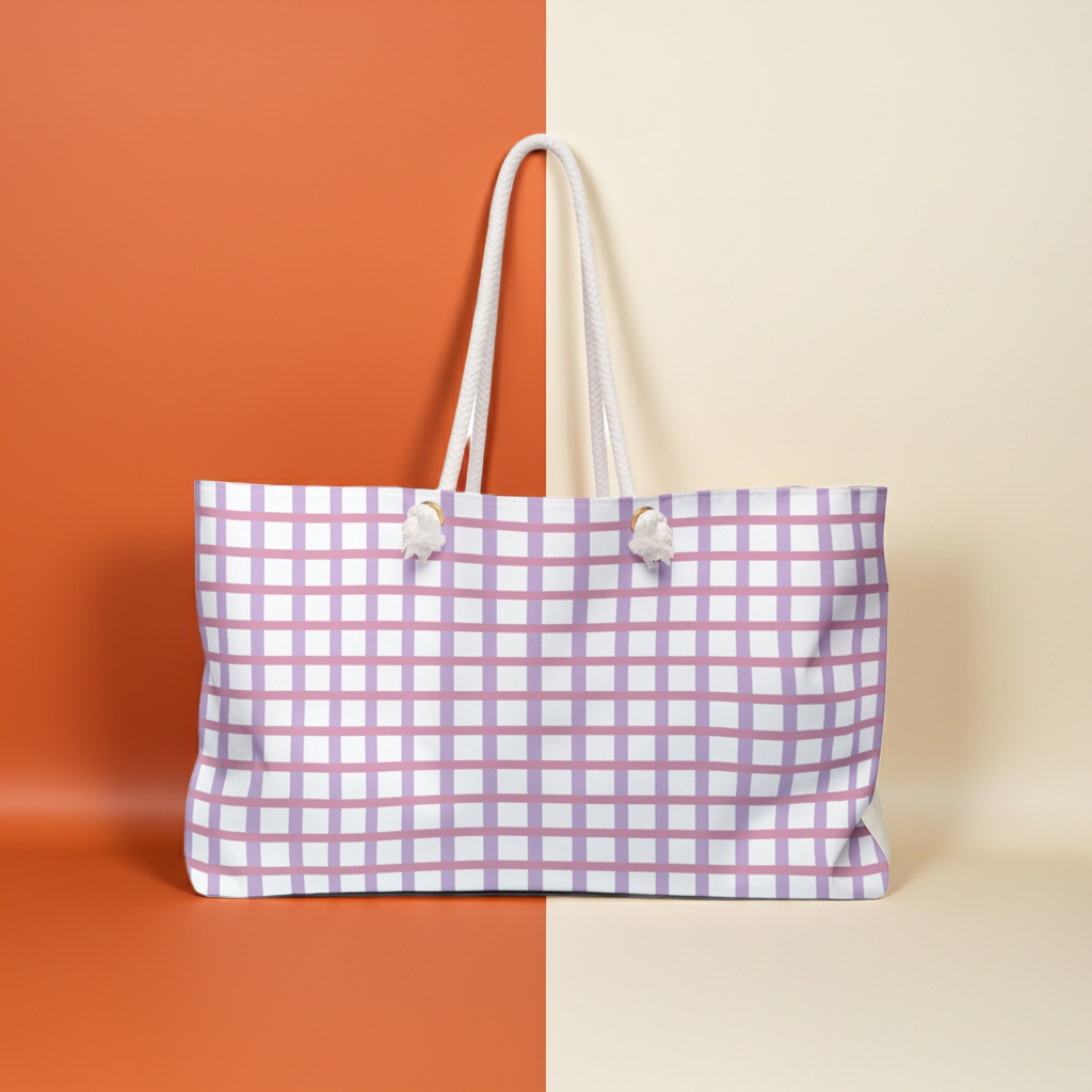 Weekender Bag Oversized Tote Rope Handles Travel Beach Bag