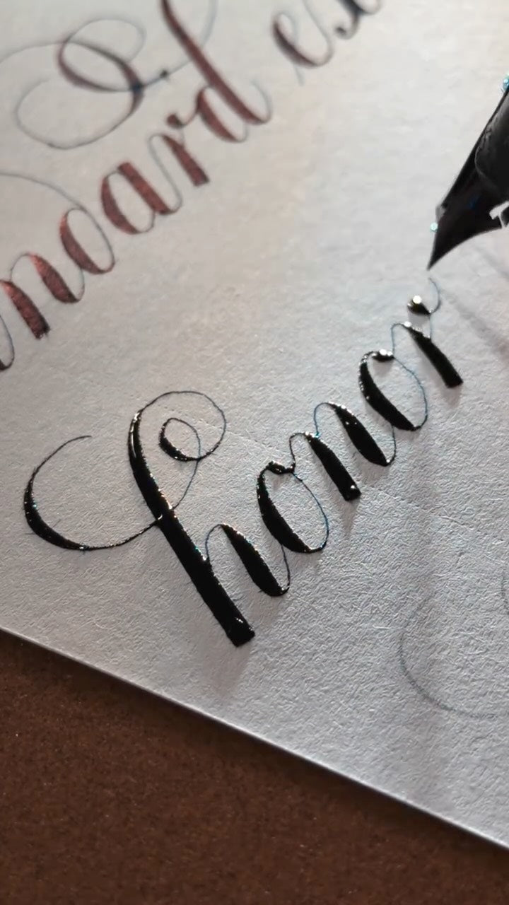 Honor × slow, controlled Copperplate practice.